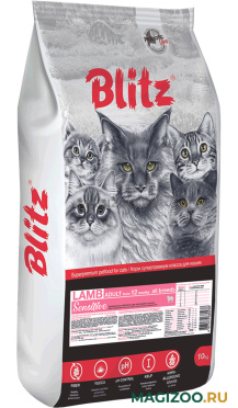 Сухой корм BLITZ SENSITIVE ADULT CAT LAMB для взрослых кошек с ягненком (10 кг)