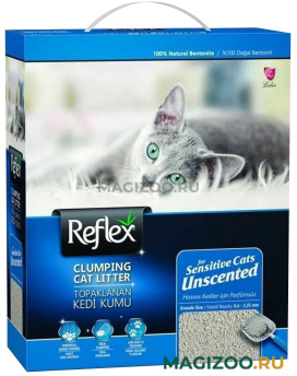 REFLEX наполнитель комкующийся для туалета кошек гипоаллергенный без запаха (6 л)