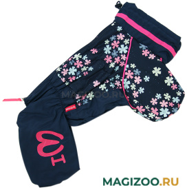 FOR MY DOGS дождевик для собак Васильки тёмно-синий для девочек 513SS-2021 F (12) 