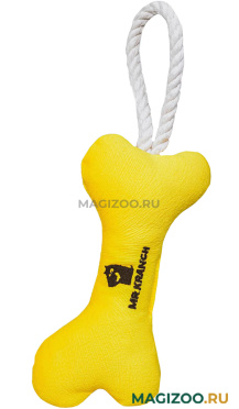 Игрушка для собак Mr.Kranch Косточка с канатом желтая 31 х 9 х 4 см (1 шт)