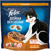FELIX ДВОЙНАЯ ВКУСНЯТИНА для взрослых кошек с птицей (1,3 кг)