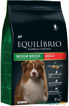 Сухой корм EQUILIBRIO ADULT DOG MEDIUM BREEDS для взрослых собак средних пород с мясом птицы (2 кг)