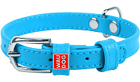 Ошейник кожаный для собак без украшений синий 12 мм 21 – 29 см Collar WauDog Glamour (1 шт)