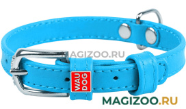 Ошейник кожаный для собак без украшений синий 12 мм 21 – 29 см Collar WauDog Glamour (1 шт)