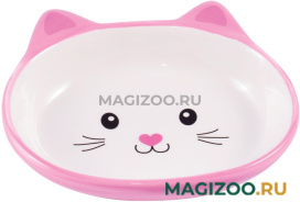 Миска керамическая Mr.Kranch для кошек Мордочка кошки розовая (0,16 л)