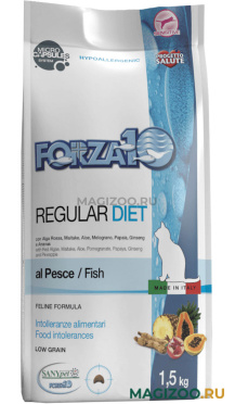 Сухой корм FORZA10 CAT REGULAR DIET для взрослых кошек при аллергии с рыбой (1,5 кг)