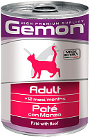 GEMON CAT ADULT для взрослых кошек паштет с говядиной 70299961 (400 гр)