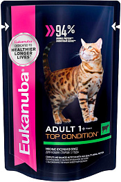 EUKANUBA CAT ADULT BEEF для взрослых кошек с говядиной в соусе пауч (85 гр)