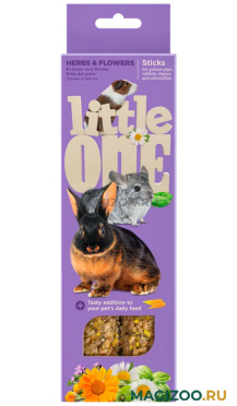LITTLE ONE - Литл Ван палочки для морских свинок, кроликов и шиншилл с травами и цветами (2 шт)
