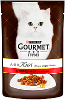 GOURMET A LA CARTE для взрослых кошек с говядиной, морковью, томатом и цукини а-ля жардинье пауч (85 гр)
