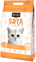 KIT CAT SOYA CLUMP PEACH наполнитель соевый биоразлагаемый комкующийся для туалета кошек с ароматом персика (7 л)