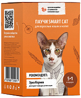 SMART CAT набор паучей для кошек и котят с кусочками индейки и шпинатом в соусе пауч (85 гр (5 + 1 шт))