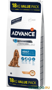Сухой корм ADVANCE ADULT MEDIUM CHICKEN & RICE для взрослых собак средних пород с курицей и рисом (18 кг)
