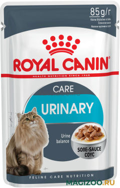 Влажный корм (консервы) ROYAL CANIN URINARY CARE для взрослых кошек при мочекаменной болезни в соусе пауч (85 гр)