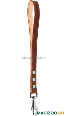 Водилка-ручка кожаная для собак коричневая 20 мм 40 см Collar (1 шт)