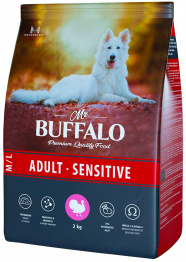 MR.BUFFALO ADULT M/L SENSITIVE для взрослых собак средних и крупных пород с чувствительным пищеварением с индейкой (2 кг)