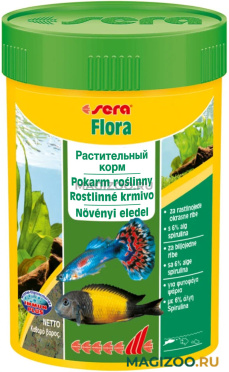 SERA FLORA корм хлопья для рыб растительный (250 мл)