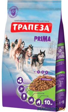 Сухой корм ТРАПЕЗА ПРИМА для активных взрослых собак всех пород (10 кг)