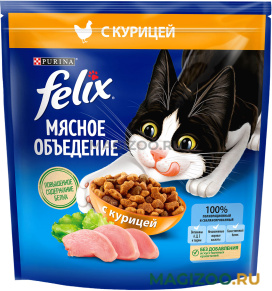 Сухой корм FELIX МЯСНОЕ ОБЪЕДЕНИЕ для взрослых кошек с курицей (1,3 кг)