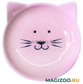 Миска керамическая Mr.Kranch для кошек блюдце Мордочка кошки розовая 80 мл (80 мл)