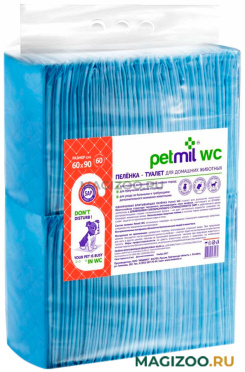 Пеленки впитывающие для животных с суперабсорбентом Petmil 60 х 90 см 60 шт (1 шт)