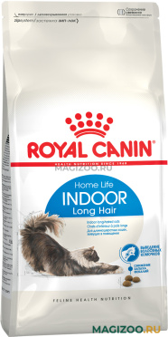 Сухой корм ROYAL CANIN INDOOR LONG HAIR для взрослых кошек живущих дома для вывода шерсти (2 кг)