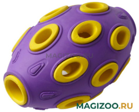 Игрушка для собак Homepet Silver Series мяч регби каучук фиолетово-желтый 7,6 х 12 см (1 шт)