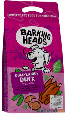 Сухой корм BARKING HEADS Восхитительная утка беззерновой для взрослых собак всех пород с уткой и бататом (2 кг)