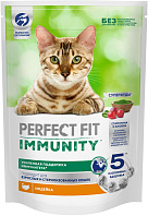 PERFECT FIT IMMUNITY для взрослых кошек для поддержки иммунитета с индейкой, спирулиной и клюквой (0,58 кг)