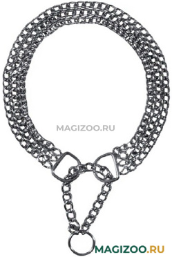 Ошейник удавка для собак Trixie трехрядный с цугом 2,5 мм 45 см (1 шт) 