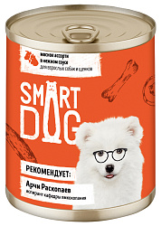 SMART DOG для собак и щенков с мясным ассорти в соусе (240 гр)