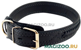 Ошейник для собак кожаный плетеный черный шир. 30 мм ZooMaster (50 см)