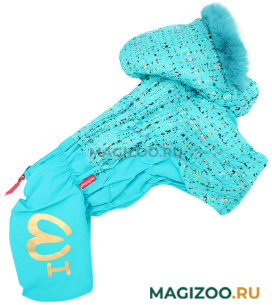 FOR MY DOGS комбинезон для собак голубой/золото для девочек FW992-2021 F (16) 