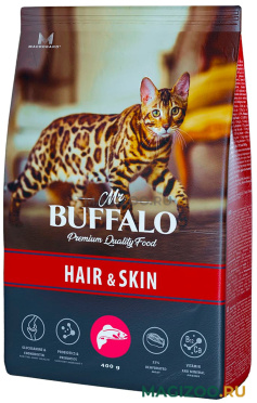 Сухой корм MR.BUFFALO ADULT HAIR & SKIN для взрослых кошек с чувствительной кожей и шерстью с лососем (0,4 кг)
