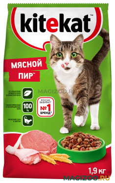 Сухой корм KITEKAT МЯСНОЙ ПИР для взрослых кошек  (1,9 кг)
