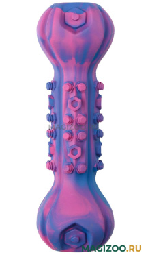 Игрушка для собак Mr.Kranch Гантель дентальная с пищалкой не ароматизированная разноцветная 22 см (1 шт)