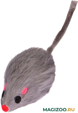 Игрушка для кошек PerseiLine Rich Breed Мышка из натурального меха с кошачьей мятой серая 5 х 2 см (1 шт)