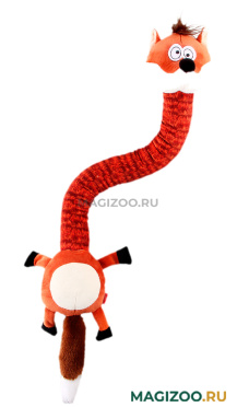 Игрушка для собак GiGwi Crunchy Neck Лиса с пищалкой и хрустящей шеей размер M 40 см (1 шт)