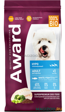 Сухой корм AWARD HYPO гипоаллергенный для взрослых собак всех пород с белой рыбой (12 кг)