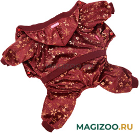 FOR MY DOGS костюм для собак утепленный велюр бордо FW817-2019 (22)