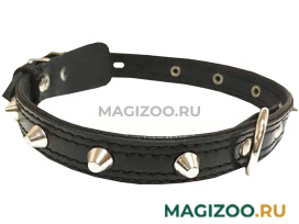 Ошейник для собак кожаный с фурнитурой, черный, шир. 30 мм, ZooMaster (50 см) 