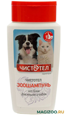 ЧИСТОТЕЛ шампунь антипаразитарный для собак и кошек против блох, вшей и власоедов 180 мл (1 шт)