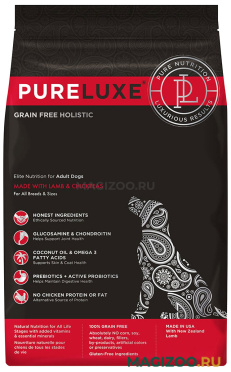 Сухой корм PURELUXE ЭЛИТНОЕ ПИТАНИЕ монобелковый для взрослых собак всех пород с ягненком и нутом (9,98 кг)