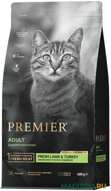 Сухой корм PREMIER LOW GRAIN CAT ADULT LAMB & TURKEY низкозерновой для взрослых кошек с ягненком и индейкой (0,4 кг)