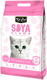KIT CAT SOYA CLUMP STRAWBERRY наполнитель соевый биоразлагаемый комкующийся для туалета кошек с ароматом клубники (7 л) 