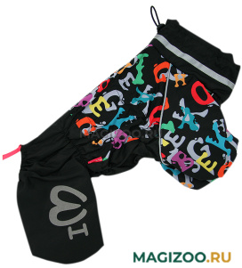 FOR MY DOGS дождевик для собак ABC черный для мальчиков 515SS-2021 M (22) 