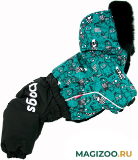 FOR MY DOGS комбинезон для собак черно/зеленый для мальчиков FW1100-2021 M (14) 