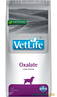 Сухой корм FARMINA VET LIFE CANIN OXALATE для взрослых собак при мочекаменной болезни ураты, оксалаты (12 кг)