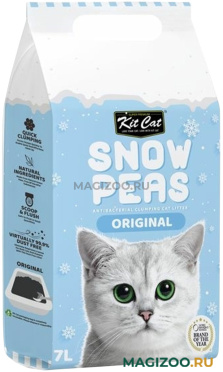 KIT CAT SNOW PEAS ORIGINAL наполнитель комкующийся биоразлагаемый на основе горохового шрота для туалета кошек (7 л)