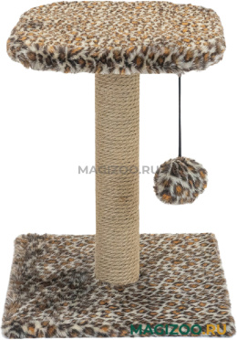 Когтеточка столбик для кошек Eco с полкой джут мех 30 х 30 х 42 см (1 шт)